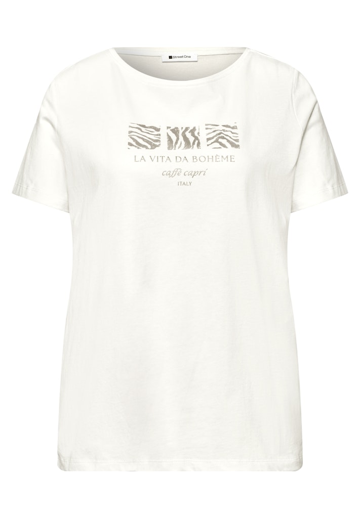 Basic T-Shirt mit Rundhals und Print