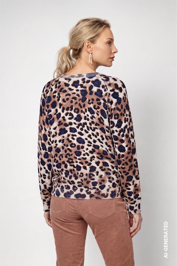 Strickpullover im Leopardenmuster