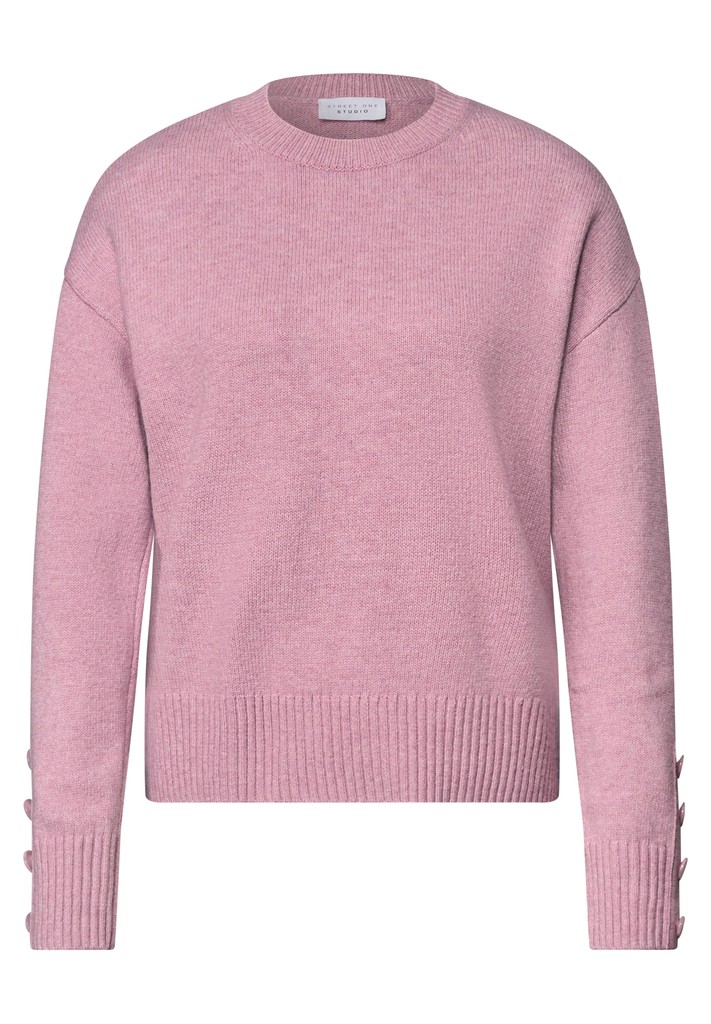 Pullover mit Rundhals und Knopfdetails