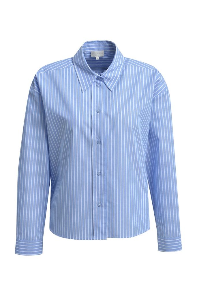 oversized blouse w/ collar half placket 1/1 sleeve