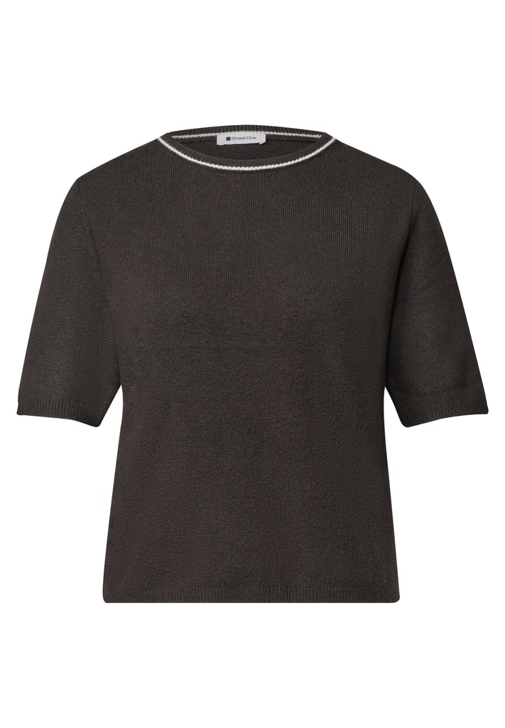 Kurzarm Pullover mit Kontrastdetail