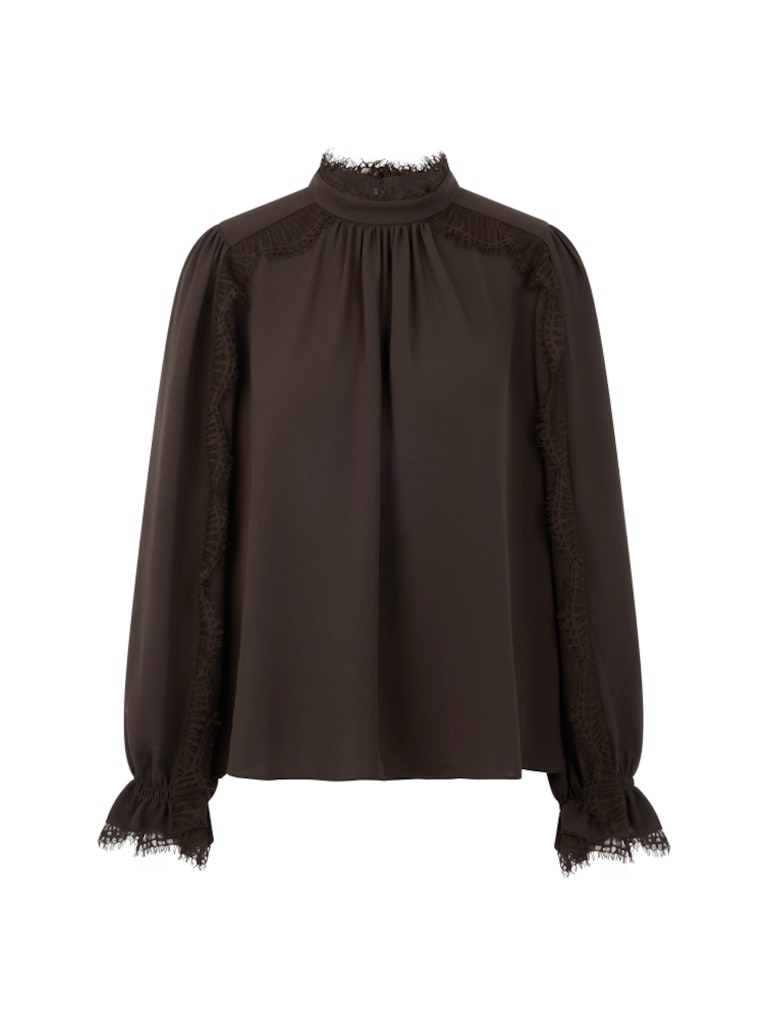 Fließende Bluse mit Spitze