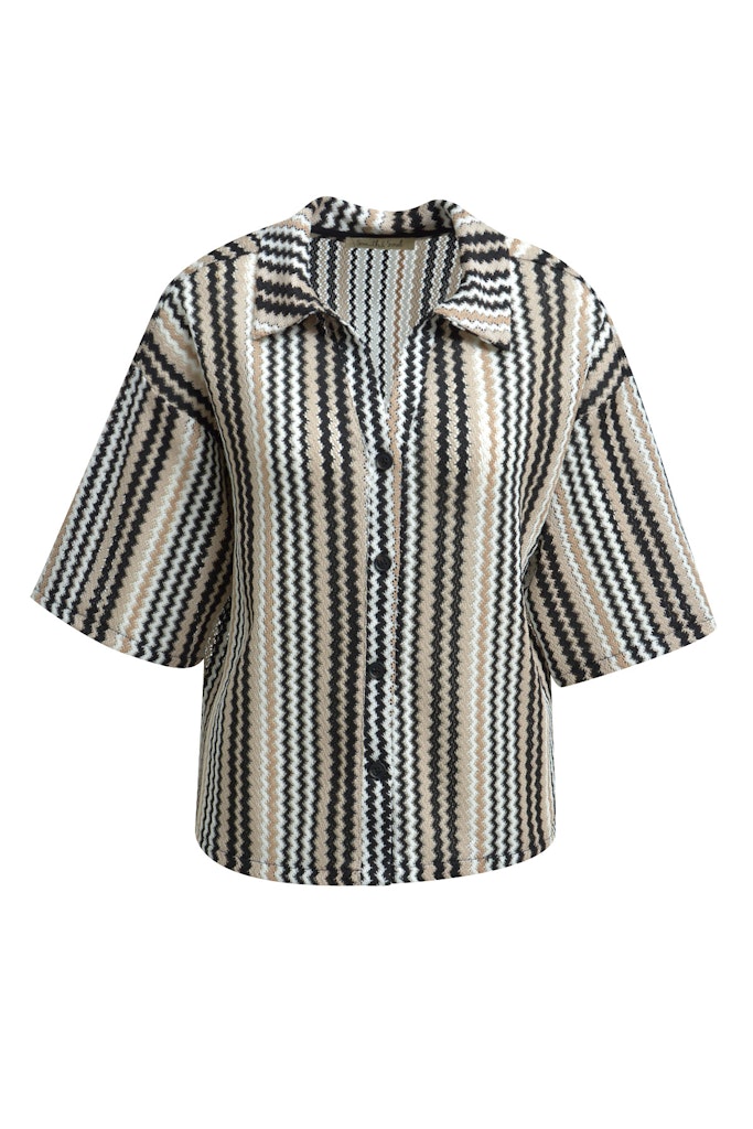 Crochet Jersey Shirt Striped Crochet Jersey Shirt Striped