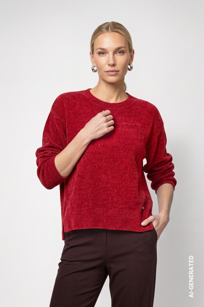 Strickpullover mit Seitenschlitzen