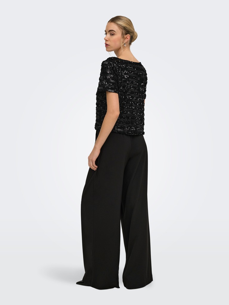 ONLSALIKA S/S SEQUINS TOP WVN