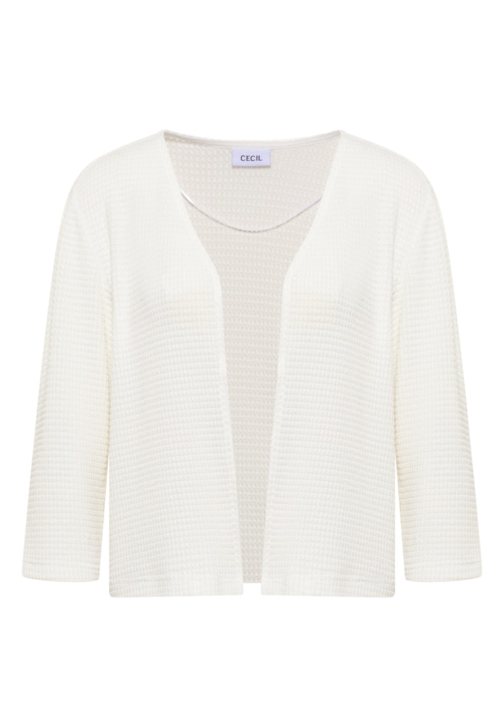 Offene 3/4-Arm Jacke im Ajour-Look