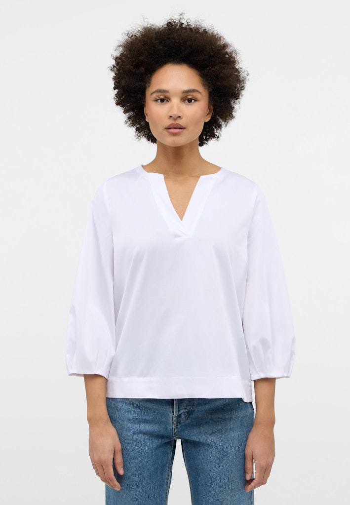 Satin Shirt Bluse Satingewebe 3/4-Arm