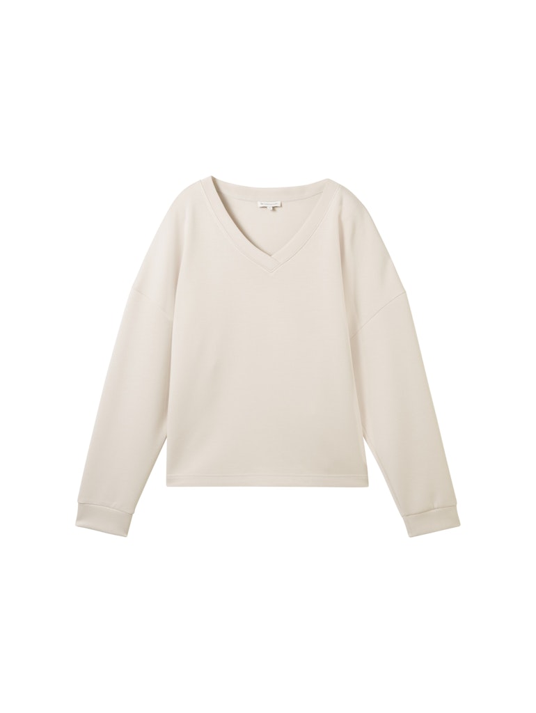 Scuba Sweatshirt mit V-Ausschnitt