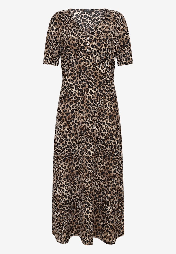 Maxikleid  kurzarm mit Leoprint