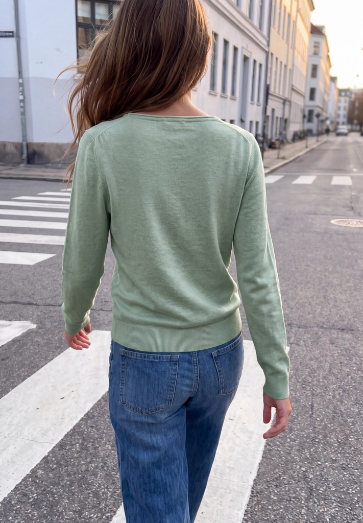 Pullover mit Raffung am Ärmel