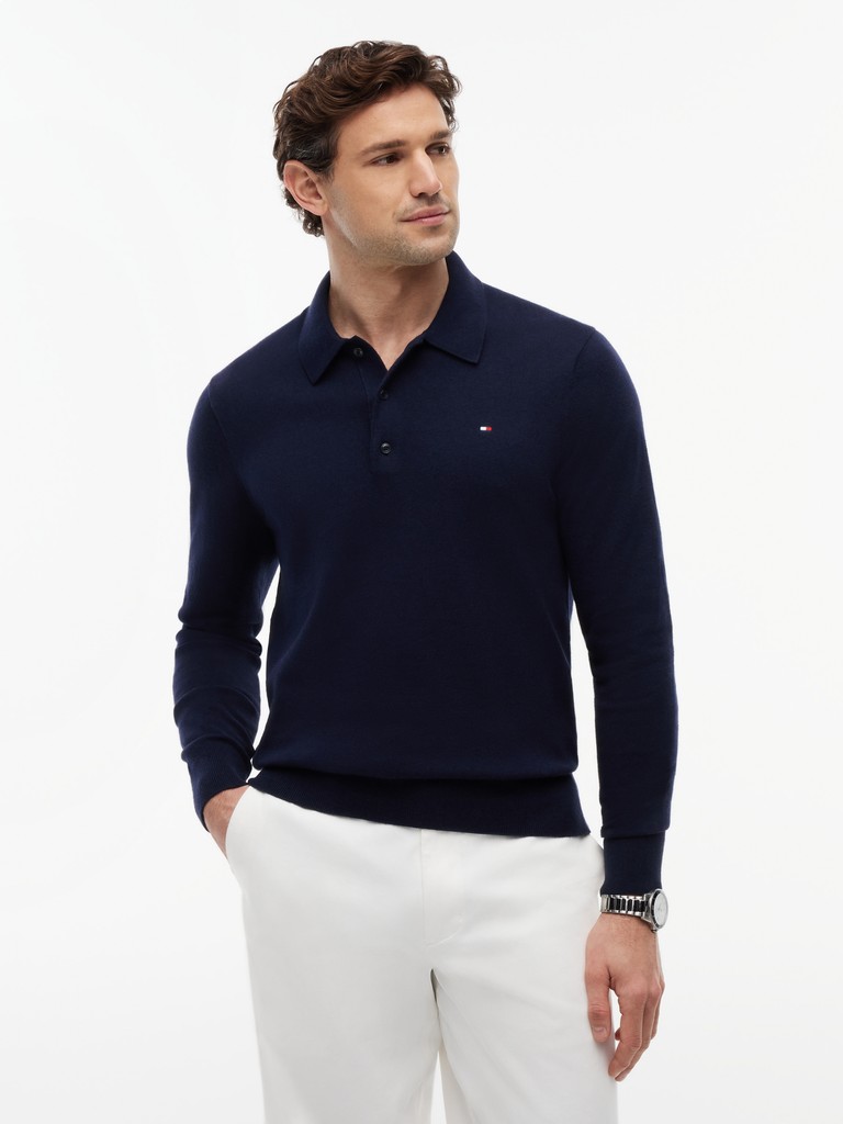 PIMA ORG CTN CASHMERE LS POLO