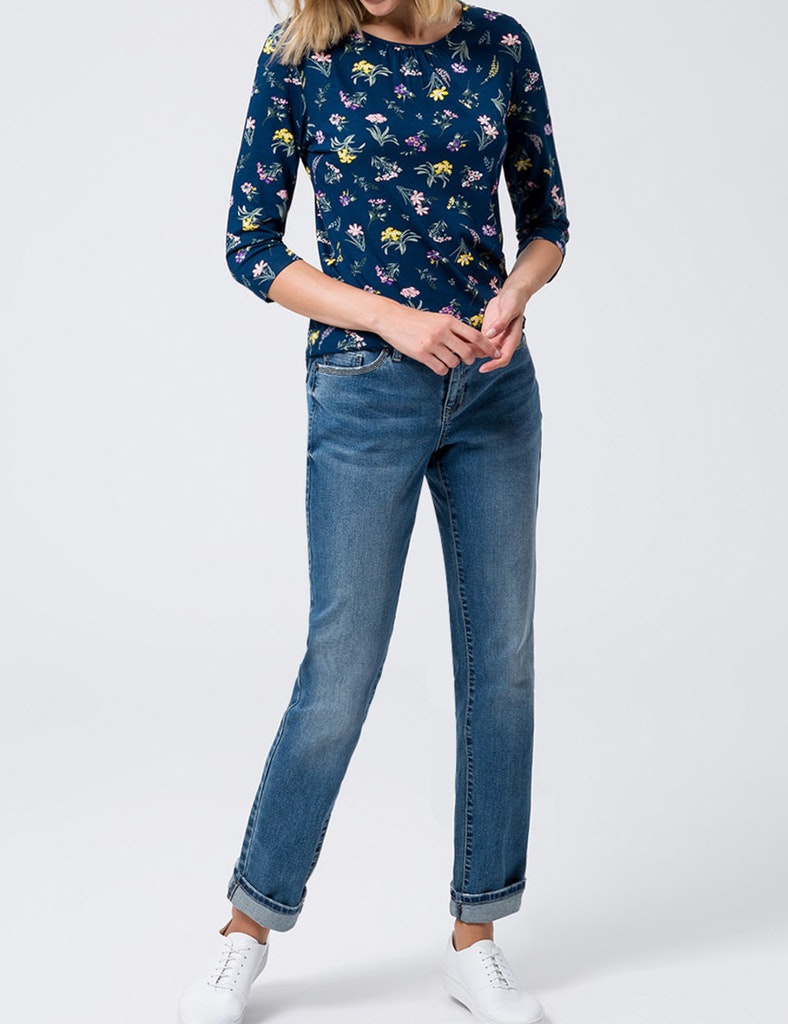 High-Waist Jeans Damen  mit Gürtel