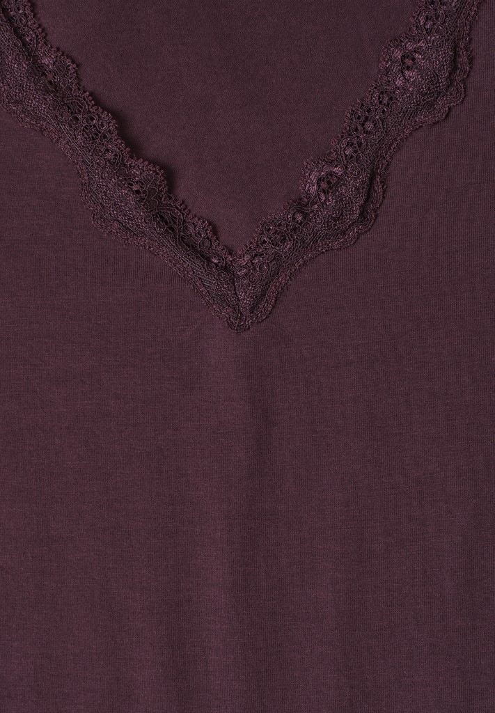 Langarm Shirt mit V-Neck und Spitze