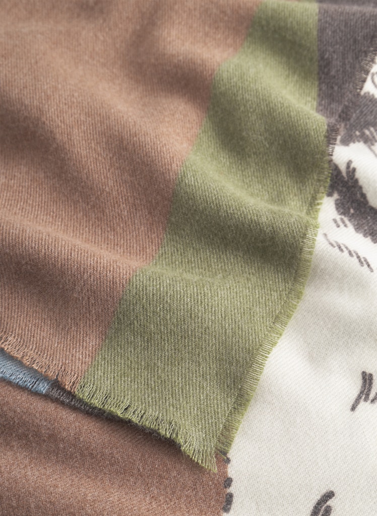 kaschmirweicher Schal mit gezeichnetem Hundeprint kaschmirweicher Schal mit gezeichnetem Hundeprint