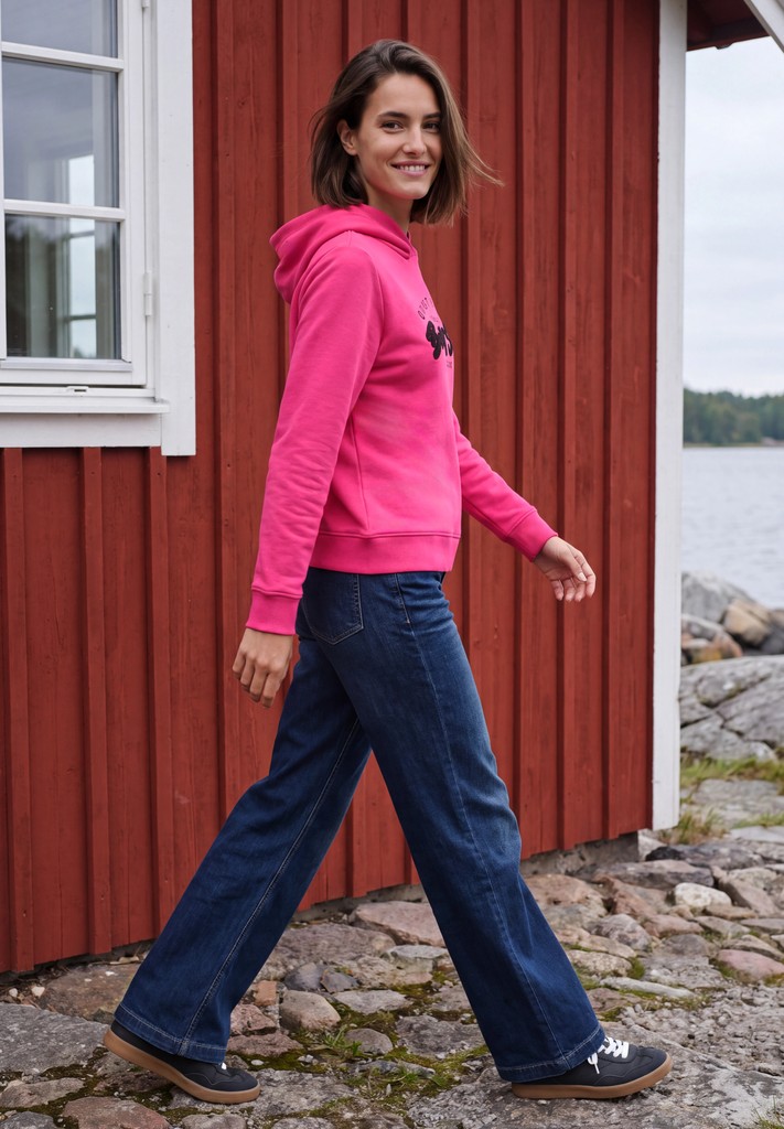 Sweatshirt mit Details in Rippstruktur