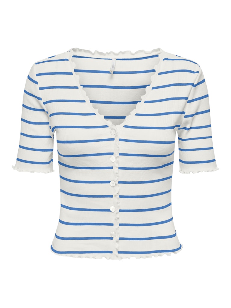 ONLLAILA S/S BUTTON STRIPE TOP CS JRS