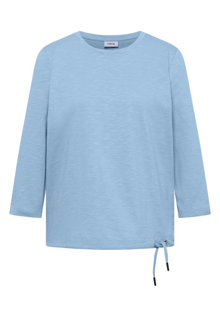 3/4-Arm Shirt mit Rundhals in Unifarbe