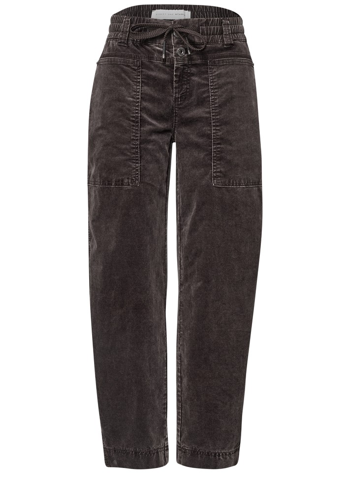 Mid Waist Barrel Leg Hose im Loose Fit