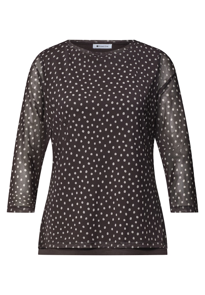 3/4-Arm Shirt aus Mesh mit Print