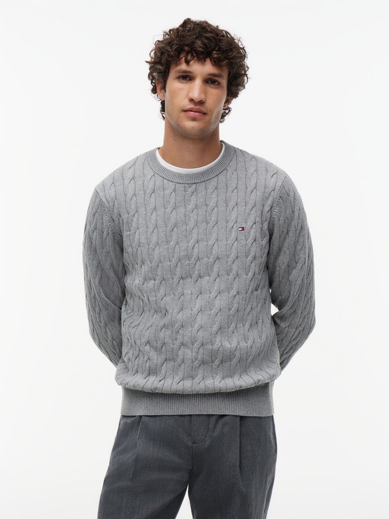 CLASSIC COTTON CABLE CREW NECK