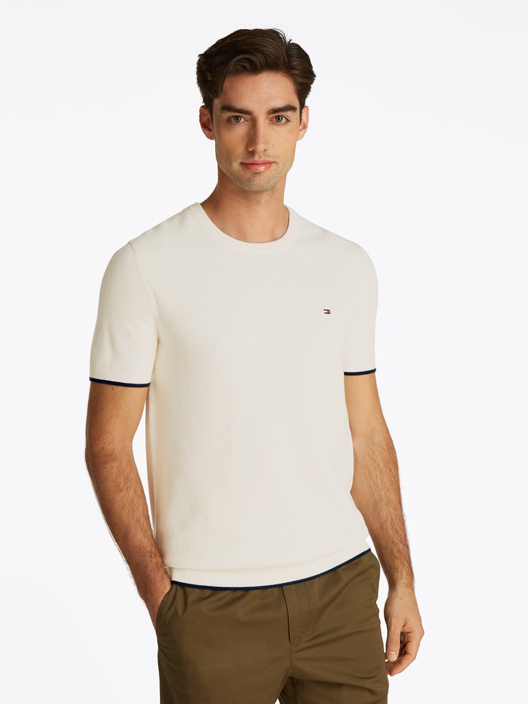 TIPPED STRUCTURE KNITTED TEE