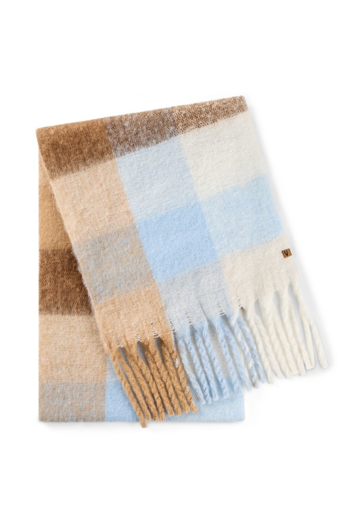 Strickschal mit Karomuster