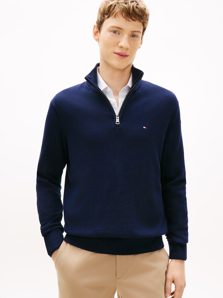 PIMA ORG CTN CASHMERE ZIP MOCK