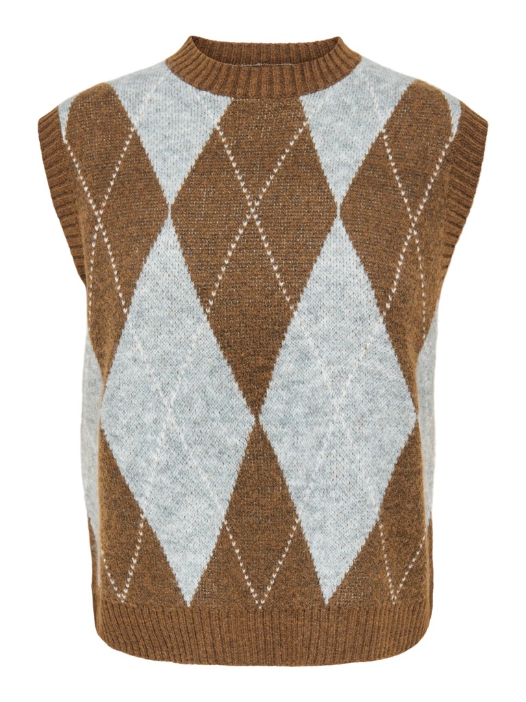 ONLRHOMBUS ARGYLE VEST KNT NOOS