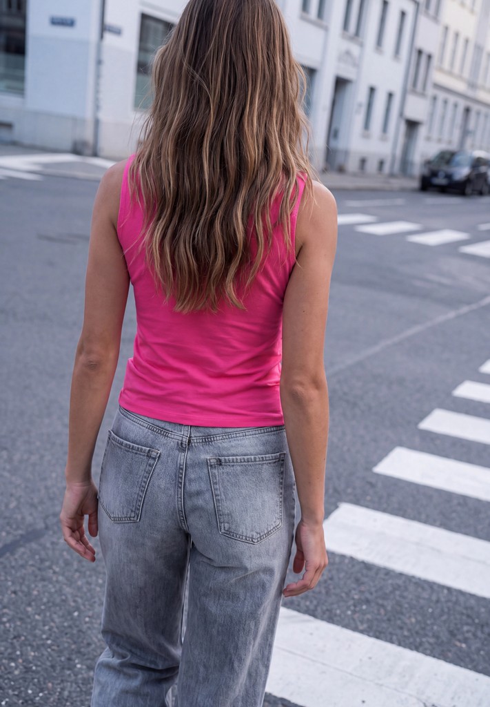 Basic Top mit Turtle Neck in Unifarbe