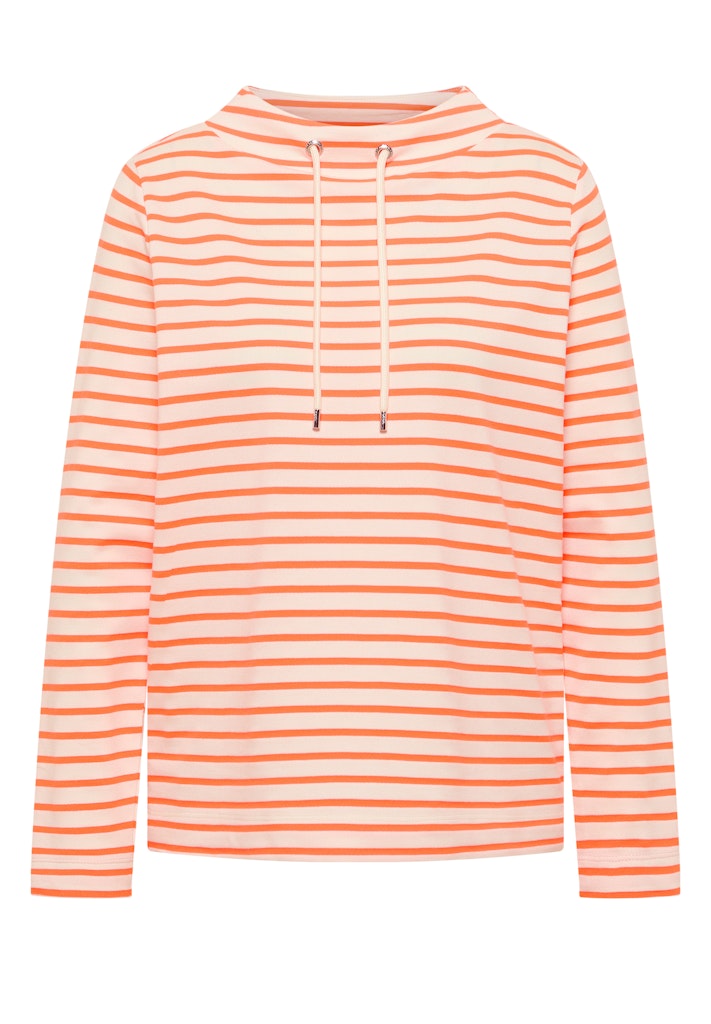 B324664-TOS Striped Funnel Neck