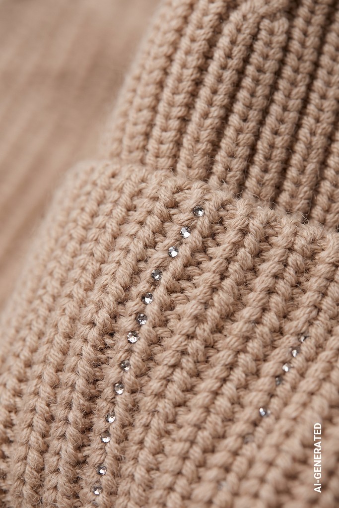 Strickmütze mit Strasssteinen