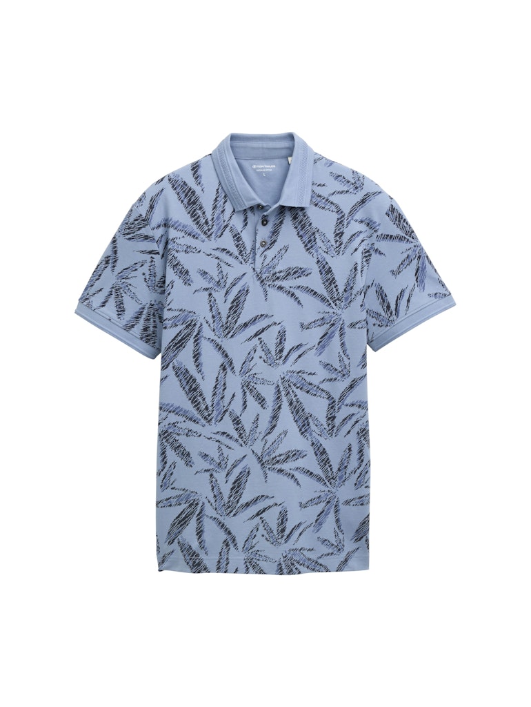 Piqué Poloshirt mit Palmen-Print