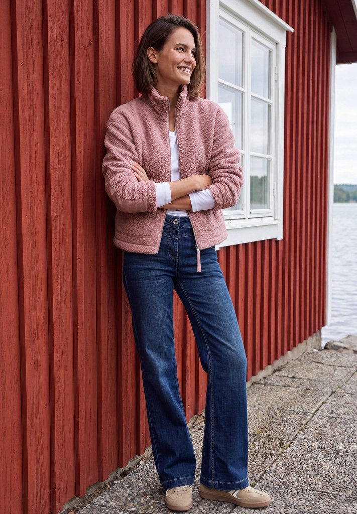 Teddyjacke mit Stehkragen und Zipper