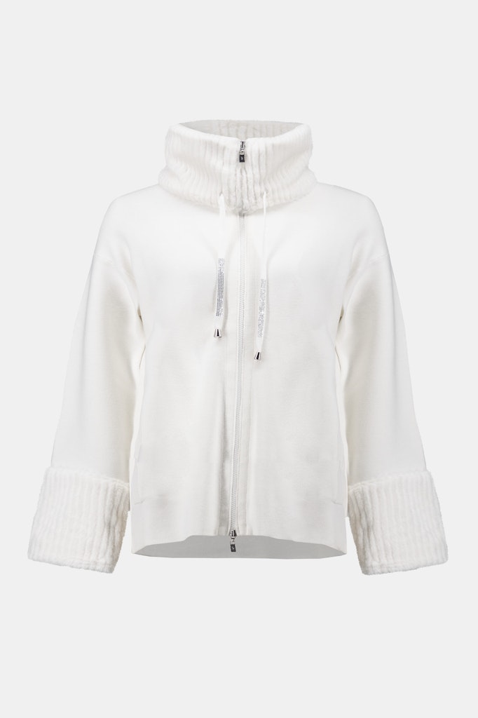 Jacke aus Strick mit Pelzbesatz