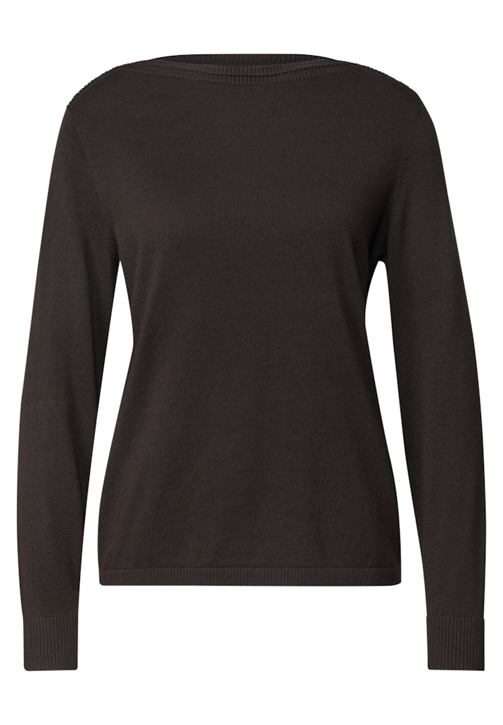 Basic Pullover mit U-Boot-Ausschnitt