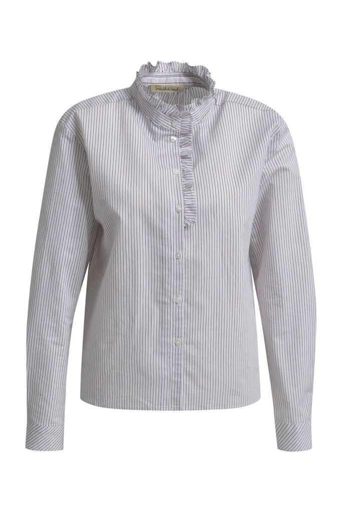 Striped Cropped Blouse with Ruffles Striped Cropped Blouse with Ruffles