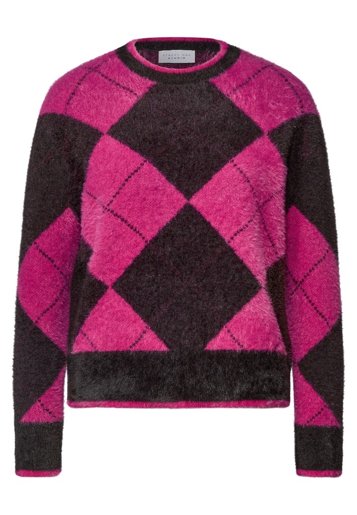 Pullover mit Rundhals und Argyle-Muster