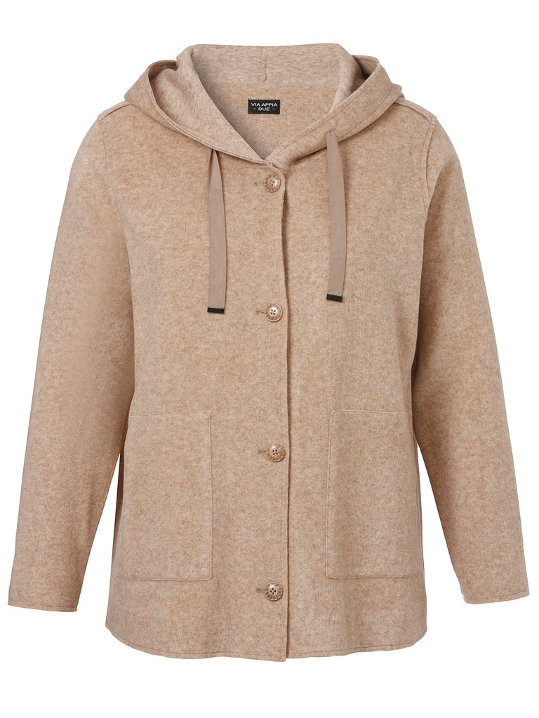 Jacke Kapuze 1/1 Arm Knöpfe Taschen