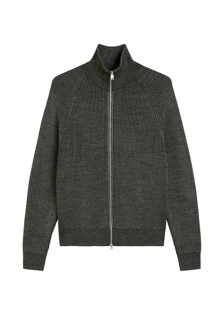 Zipper-Strickjacke regular