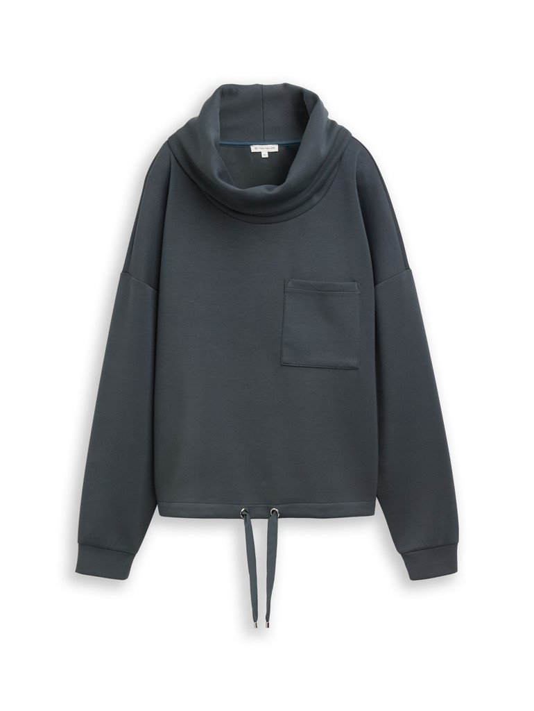 Scuba Sweatshirt mit Wasserfallkragen