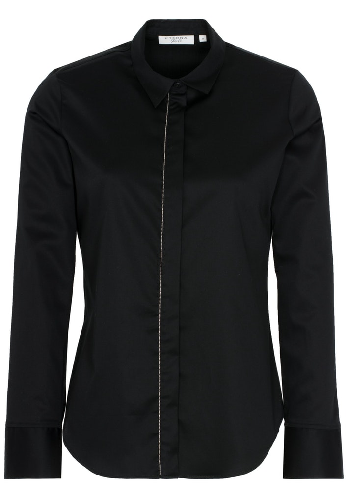 ETERNA LANGARM BLUSE SLIM FIT SATINBINDUNG