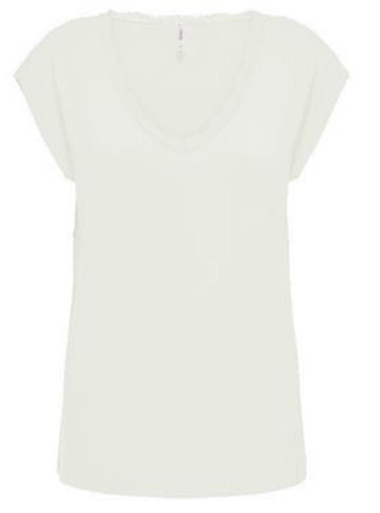 CARMOSTER S/S LACE V-NECK TOP JRS