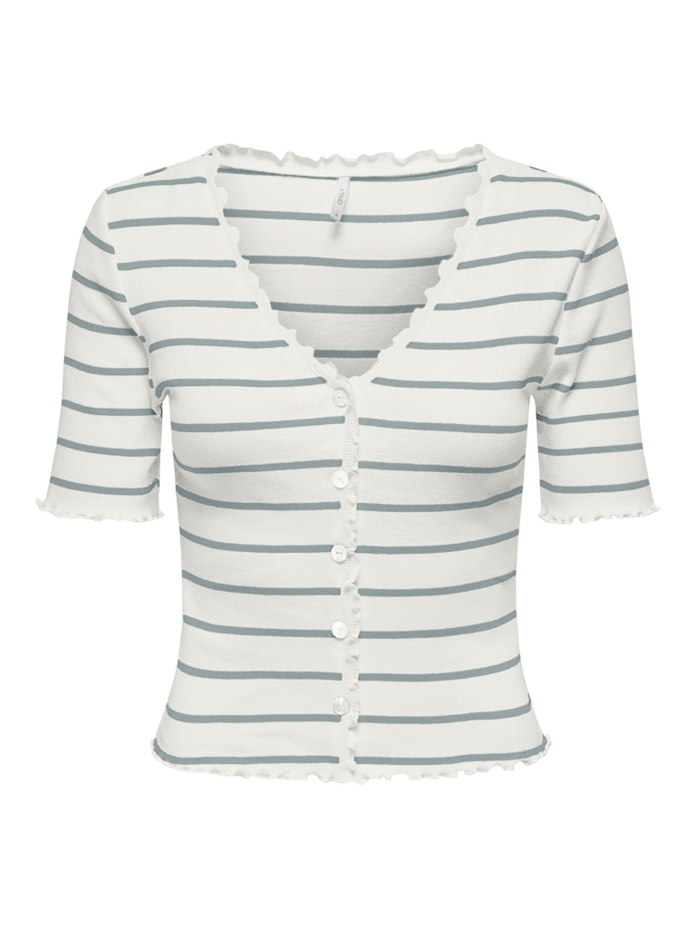 ONLLAILA S/S BUTTON STRIPE TOP CS JRS