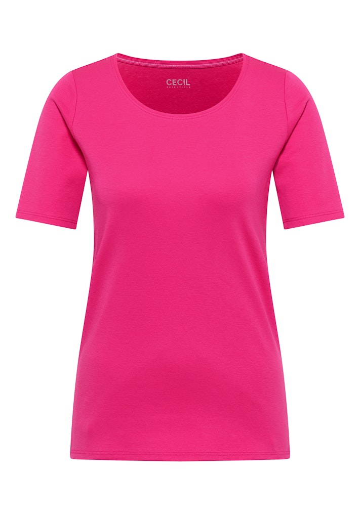 Basic T-Shirt mit Rundhals in Unifarbe