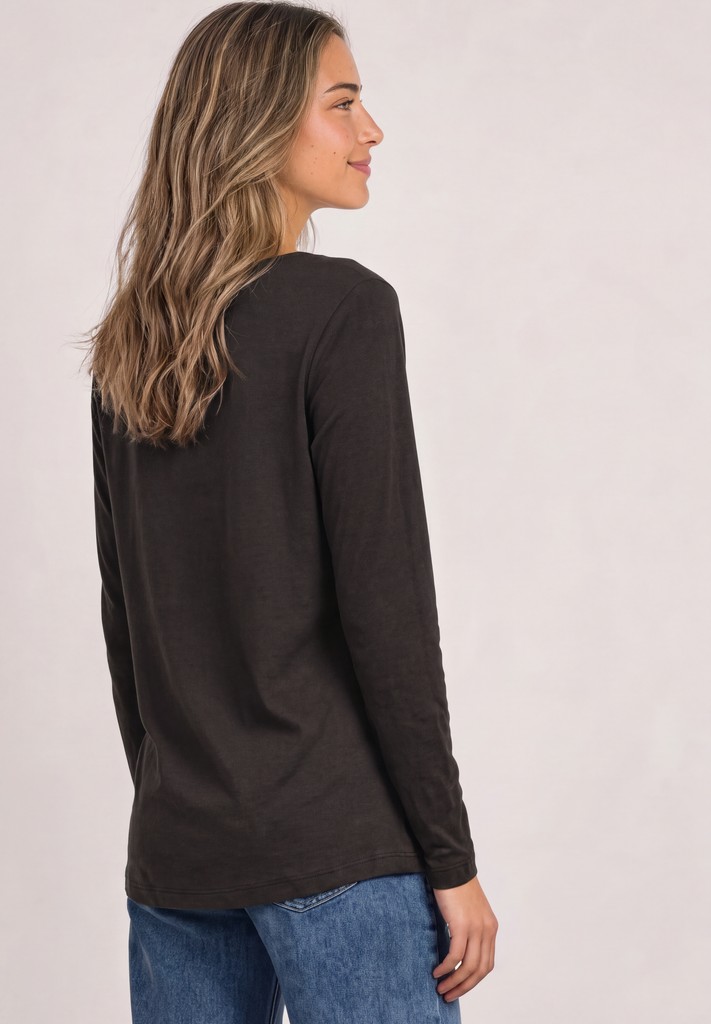Basic Shirt mit U-Boot-Ausschnitt