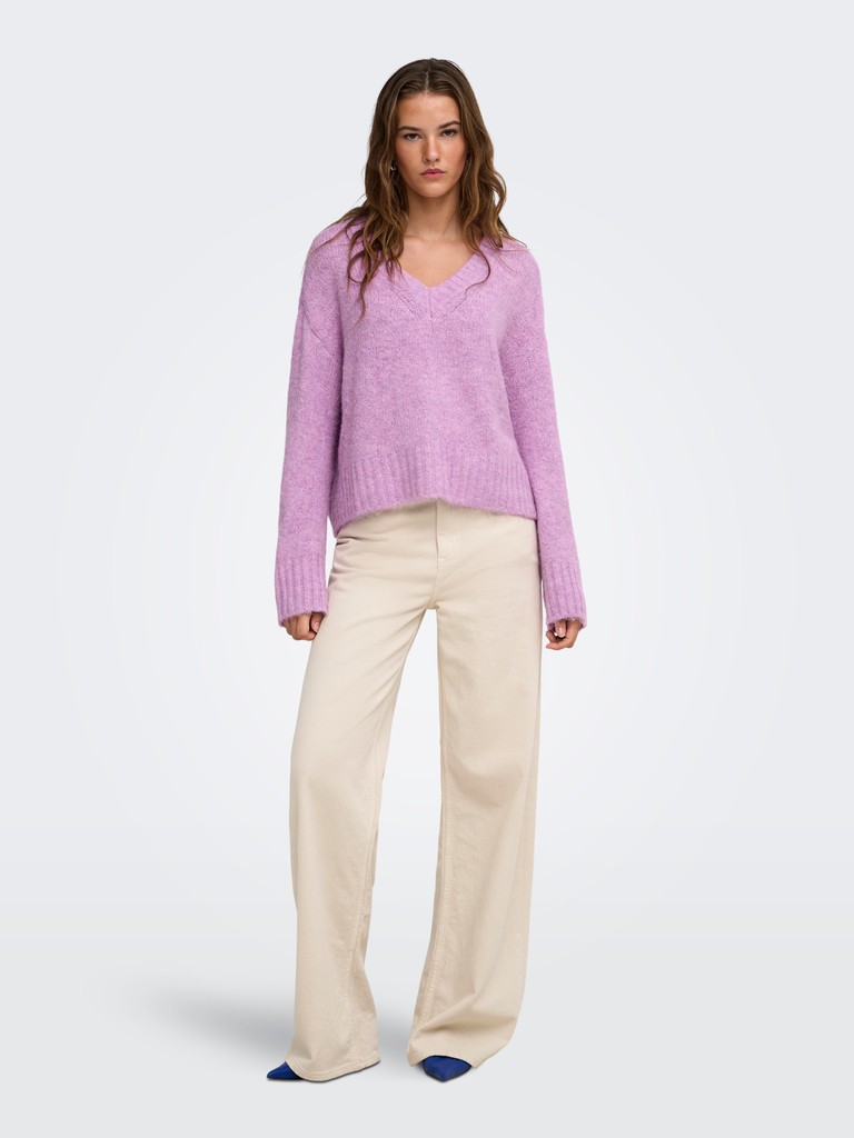 ONLFIONA LS LOOSE V-NECK KNT