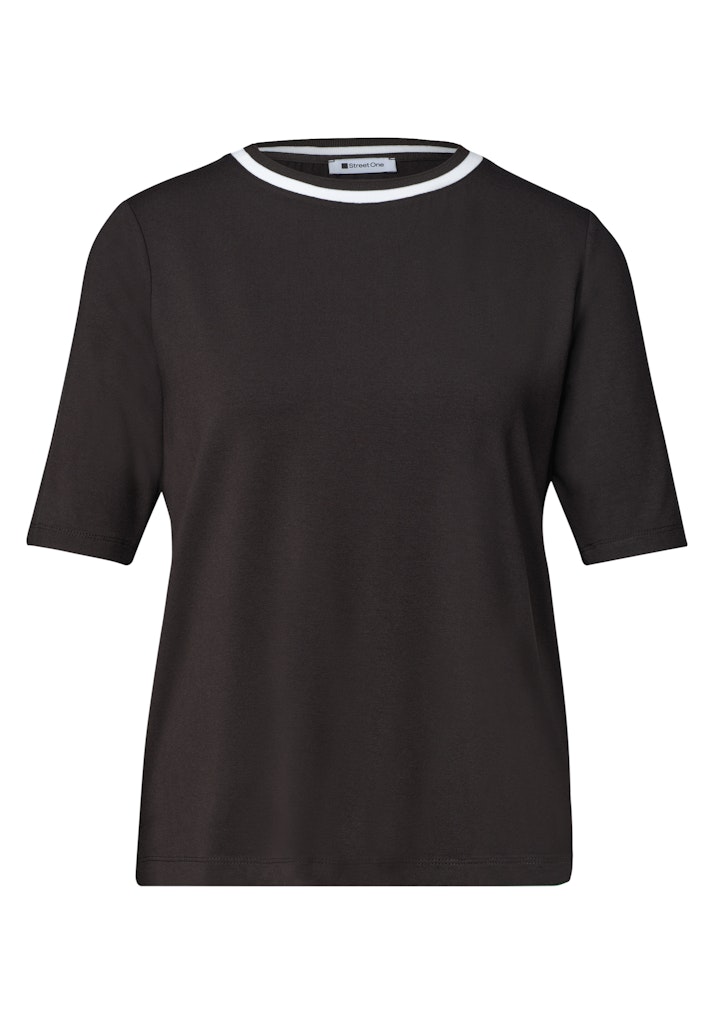 T-Shirt mit Rundhals und Kontrastdetail
