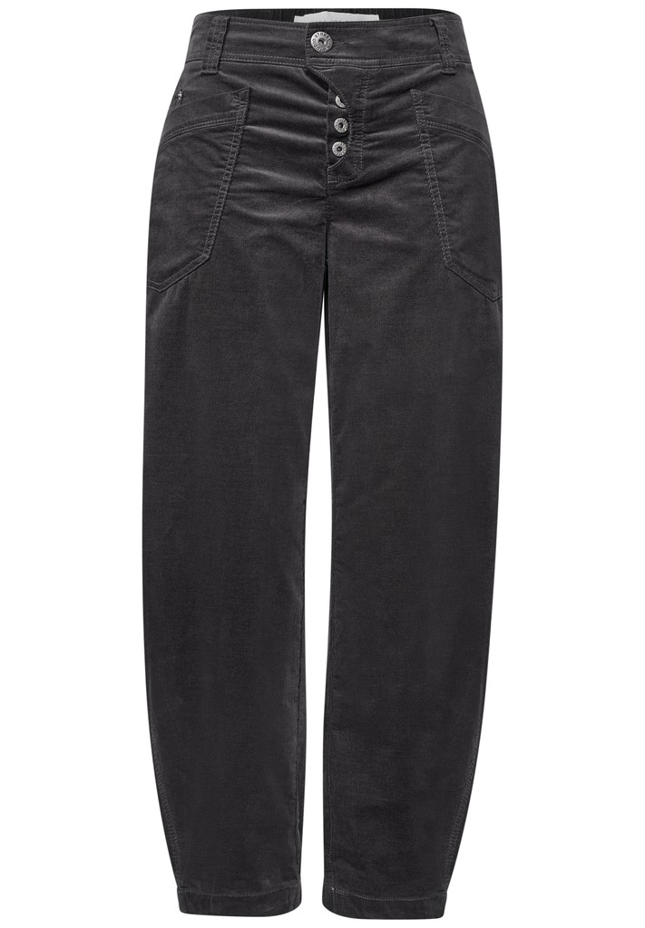 Mid Waist Barrel Leg Hose im Loose Fit