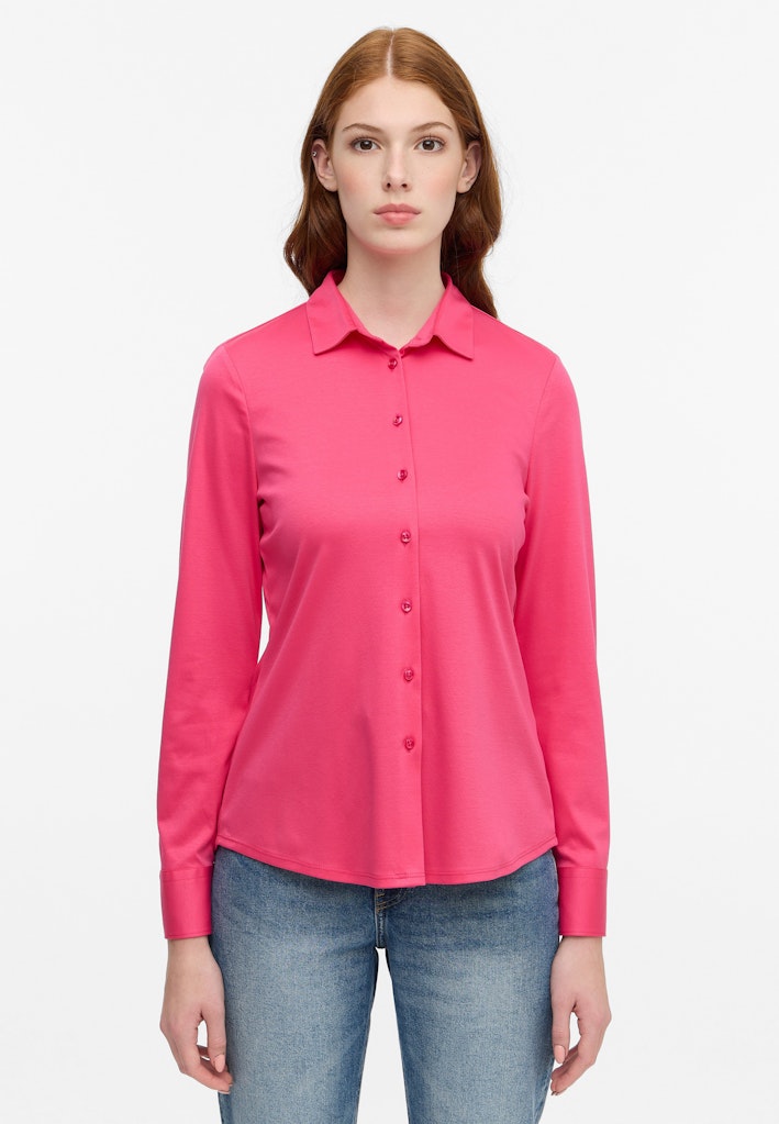 Jersey Shirt Bluse Jersey Langarm