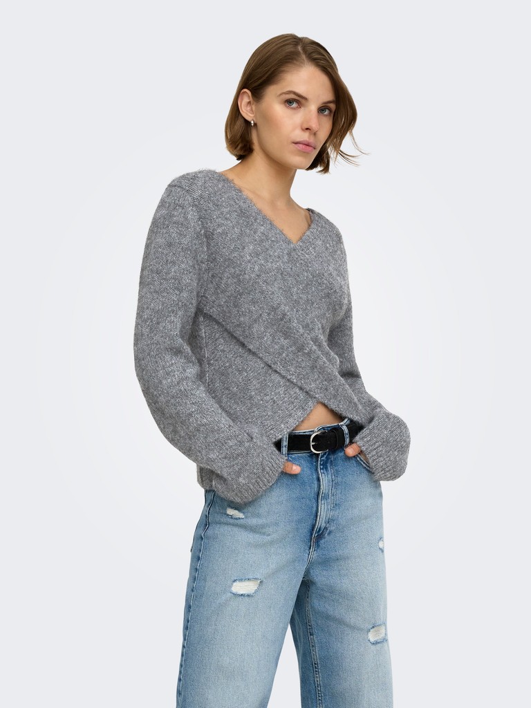 ONLMAGGIE LS CROSS V-NECK CC KNT